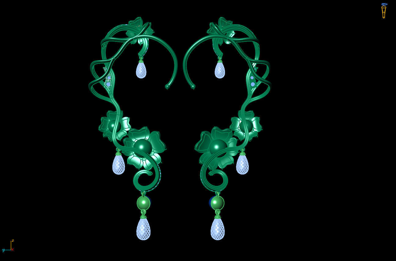 Earring 0103 3D print model_4