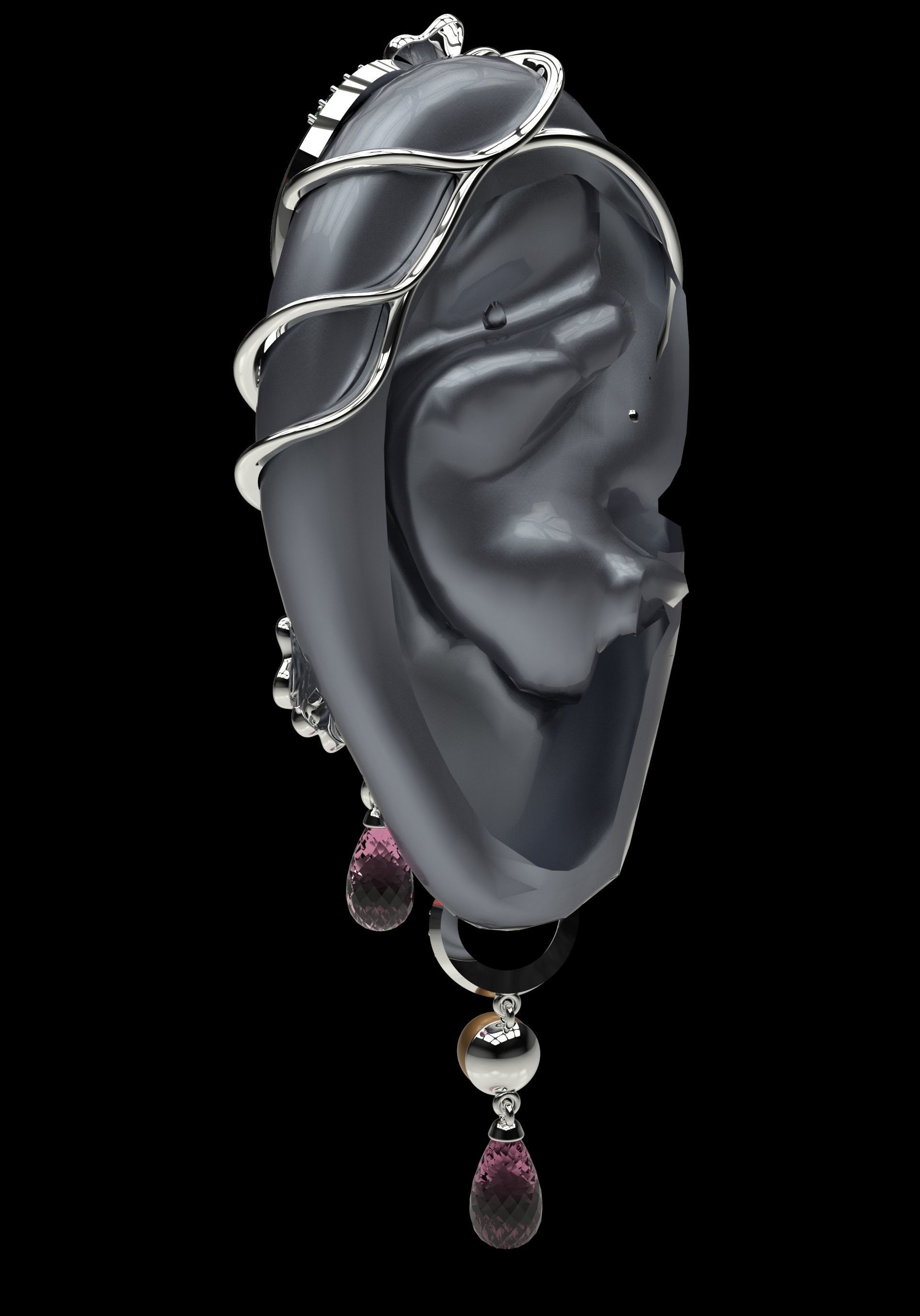 Earring 0103 3D print model_2