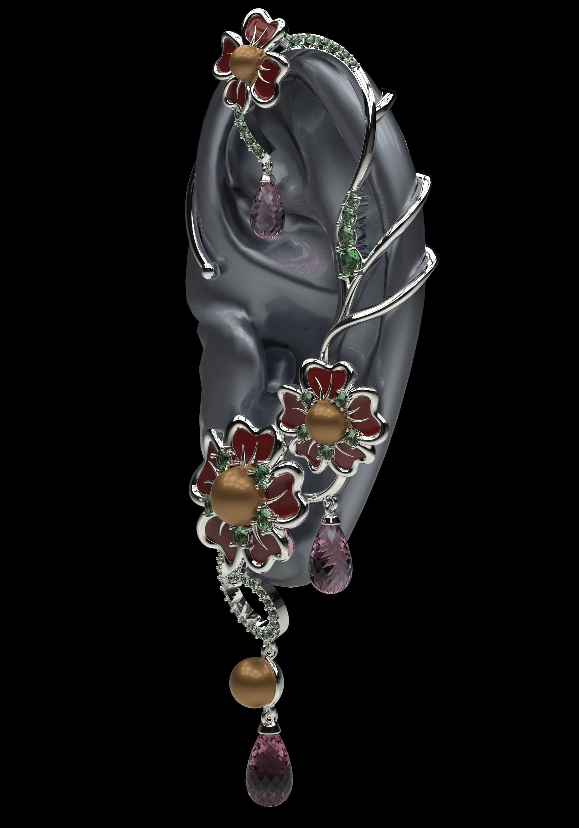 Earring 0103 3D print model_1