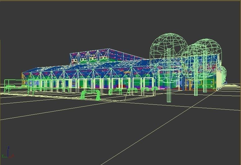 Warehouse interior and exterior whit props Free 3D model_14