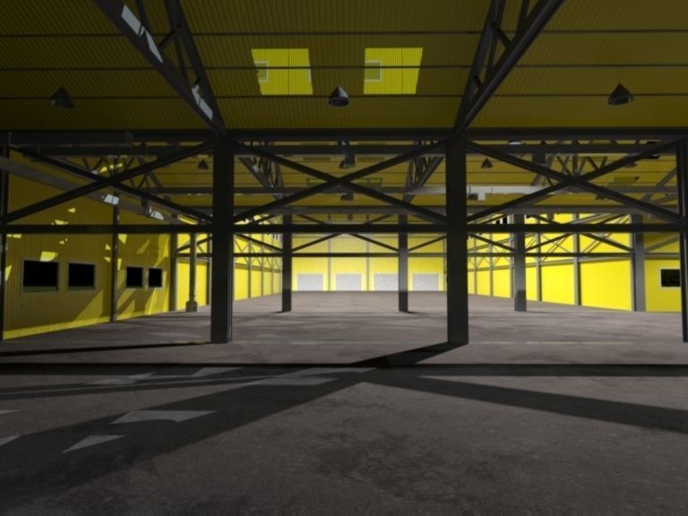 Warehouse interior and exterior whit props Free 3D model_13