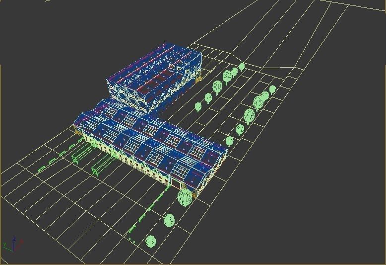 Warehouse interior and exterior whit props Free 3D model_16