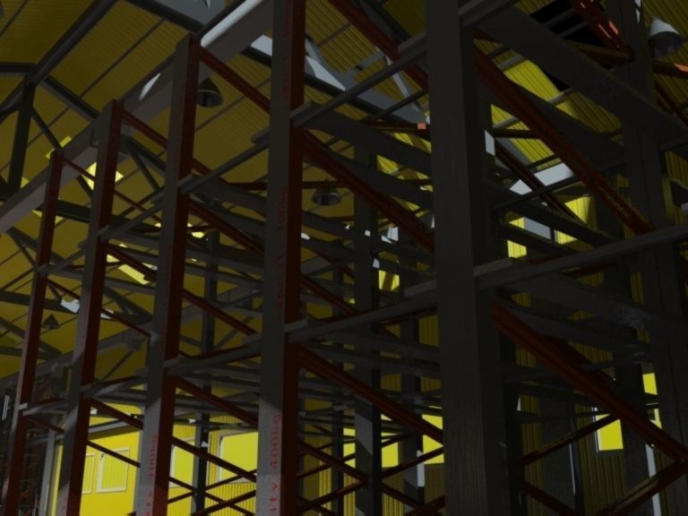 Warehouse interior and exterior whit props Free 3D model_8