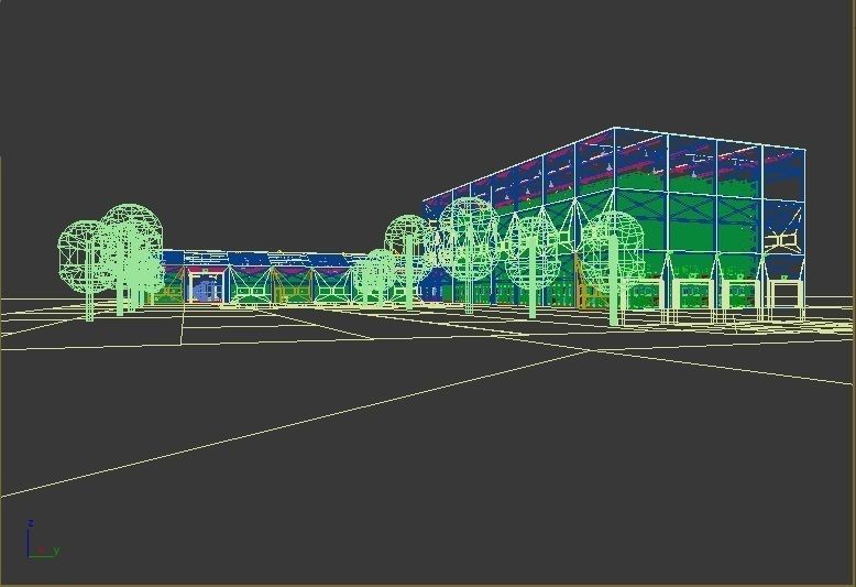 Warehouse interior and exterior whit props Free 3D model_15