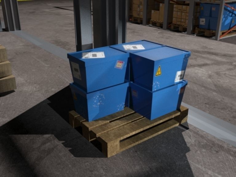 Warehouse interior and exterior whit props Free 3D model_10