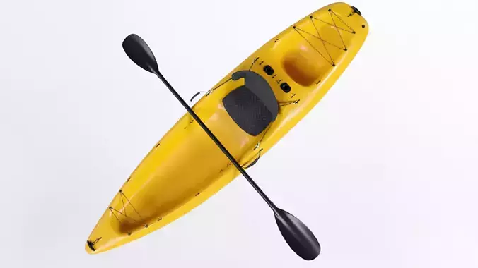 Low Poly PBR Kayak Low-poly 3D model
