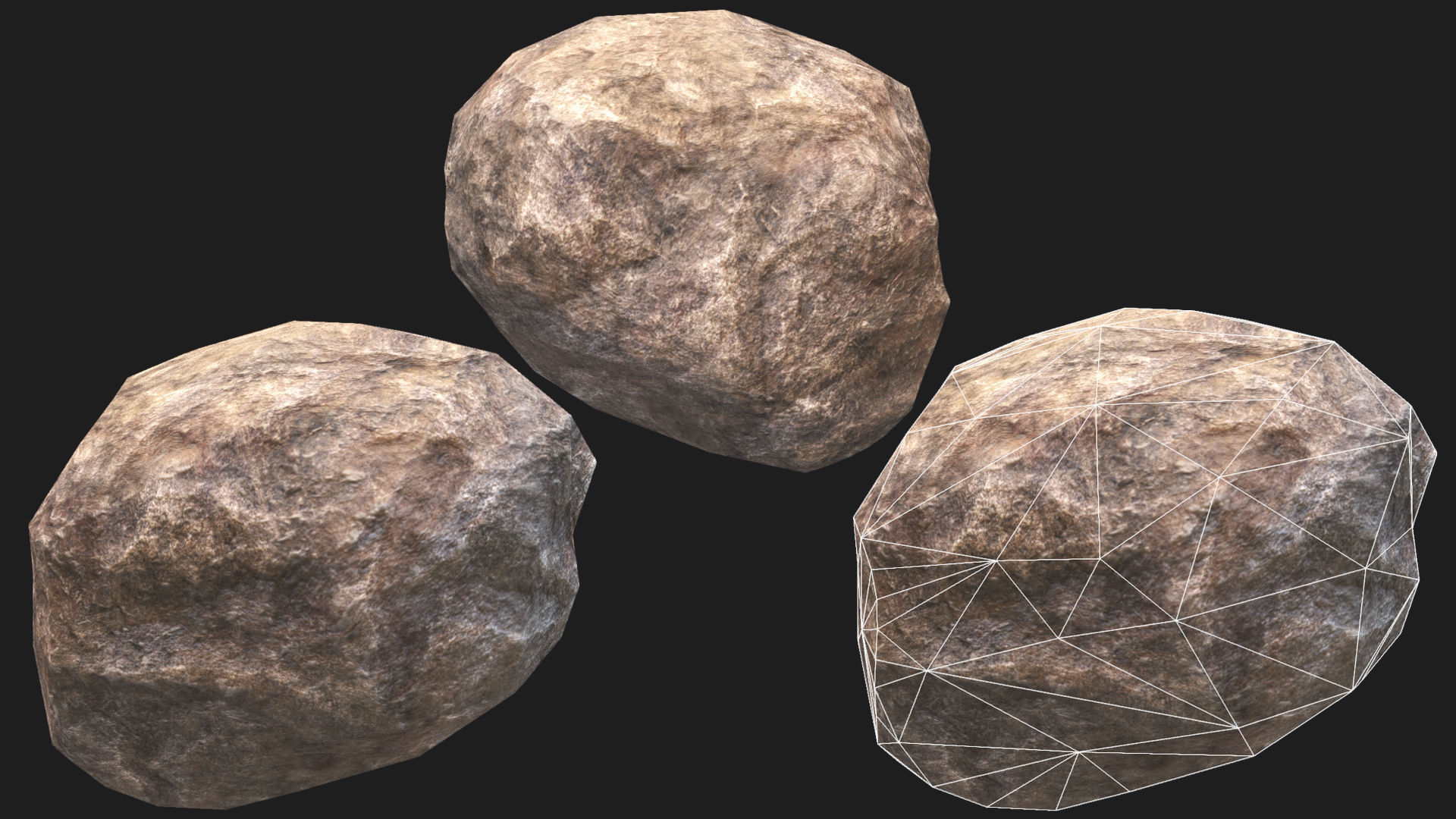 Rock Pack 01 PBR  Low-poly 3D model_11