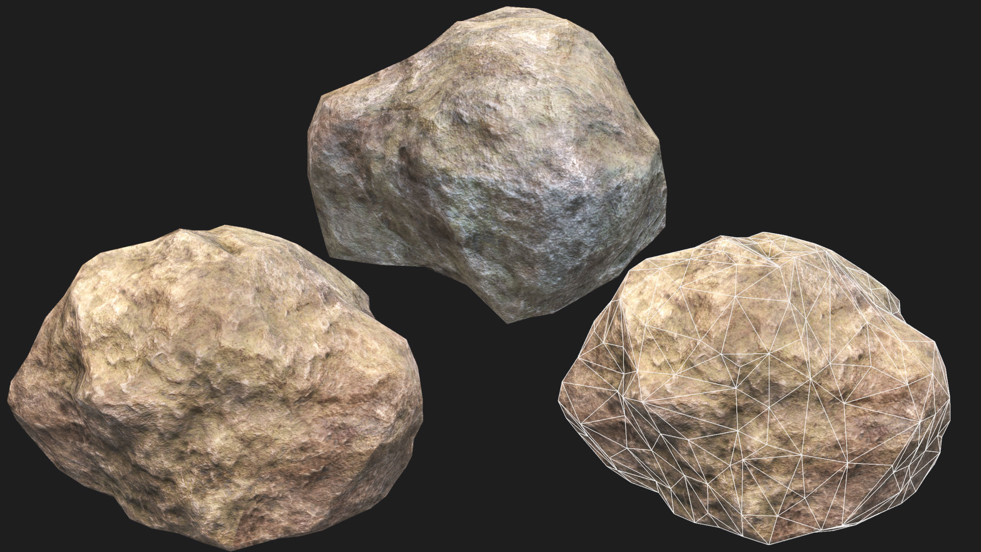 Rock Pack 01 PBR  Low-poly 3D model_12