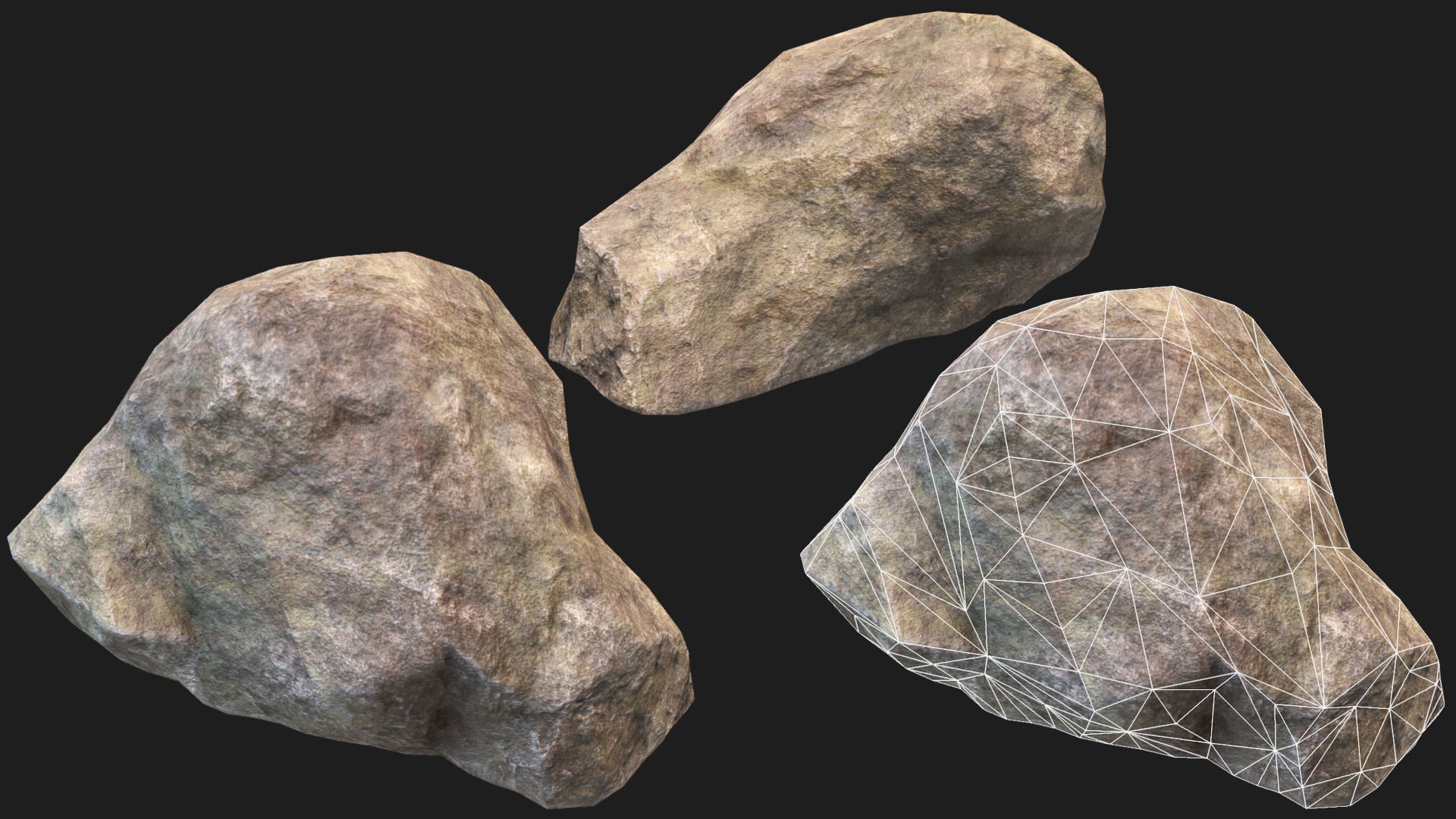 Rock Pack 01 PBR  Low-poly 3D model_8