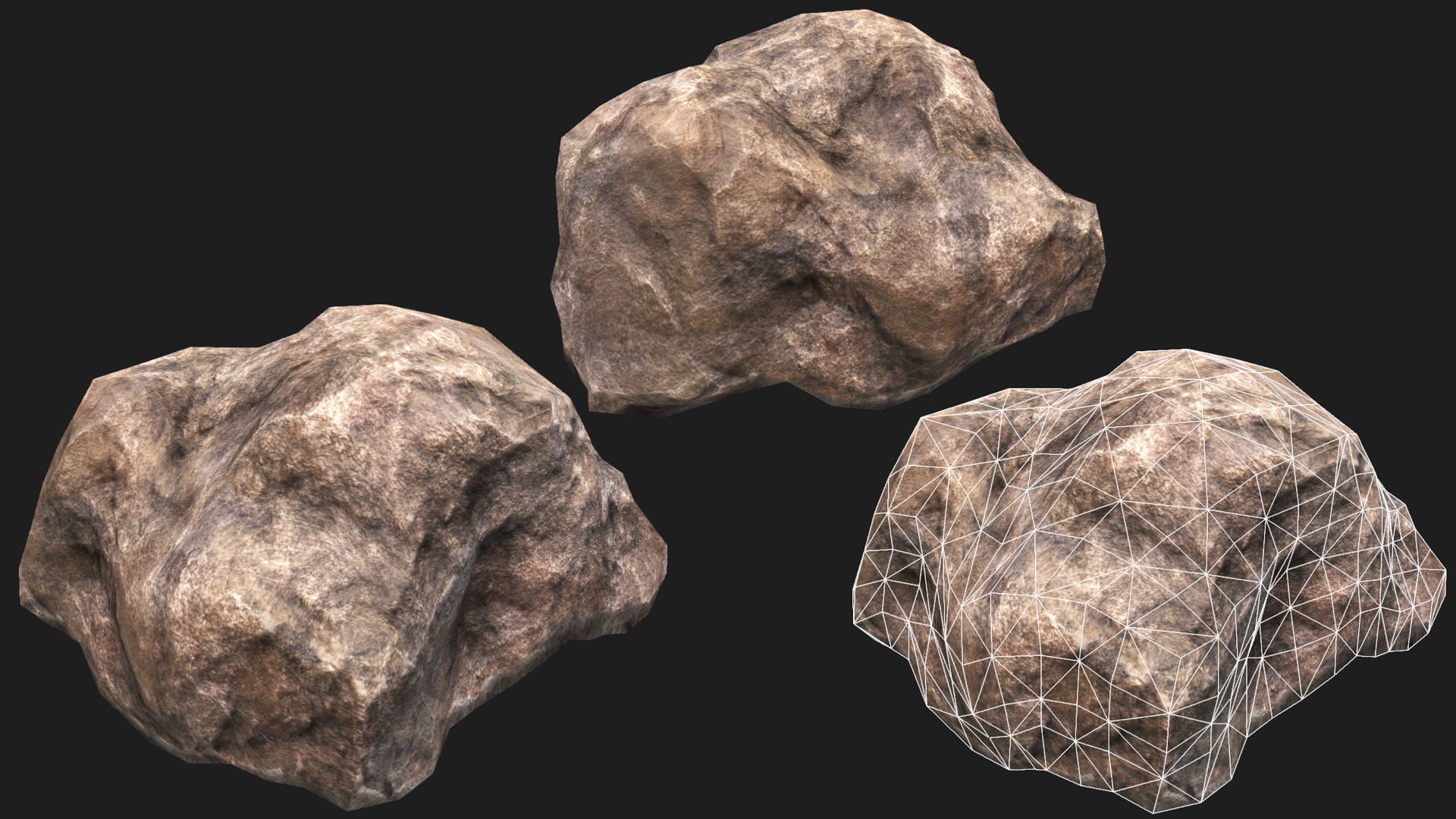 Rock Pack 01 PBR  Low-poly 3D model_3