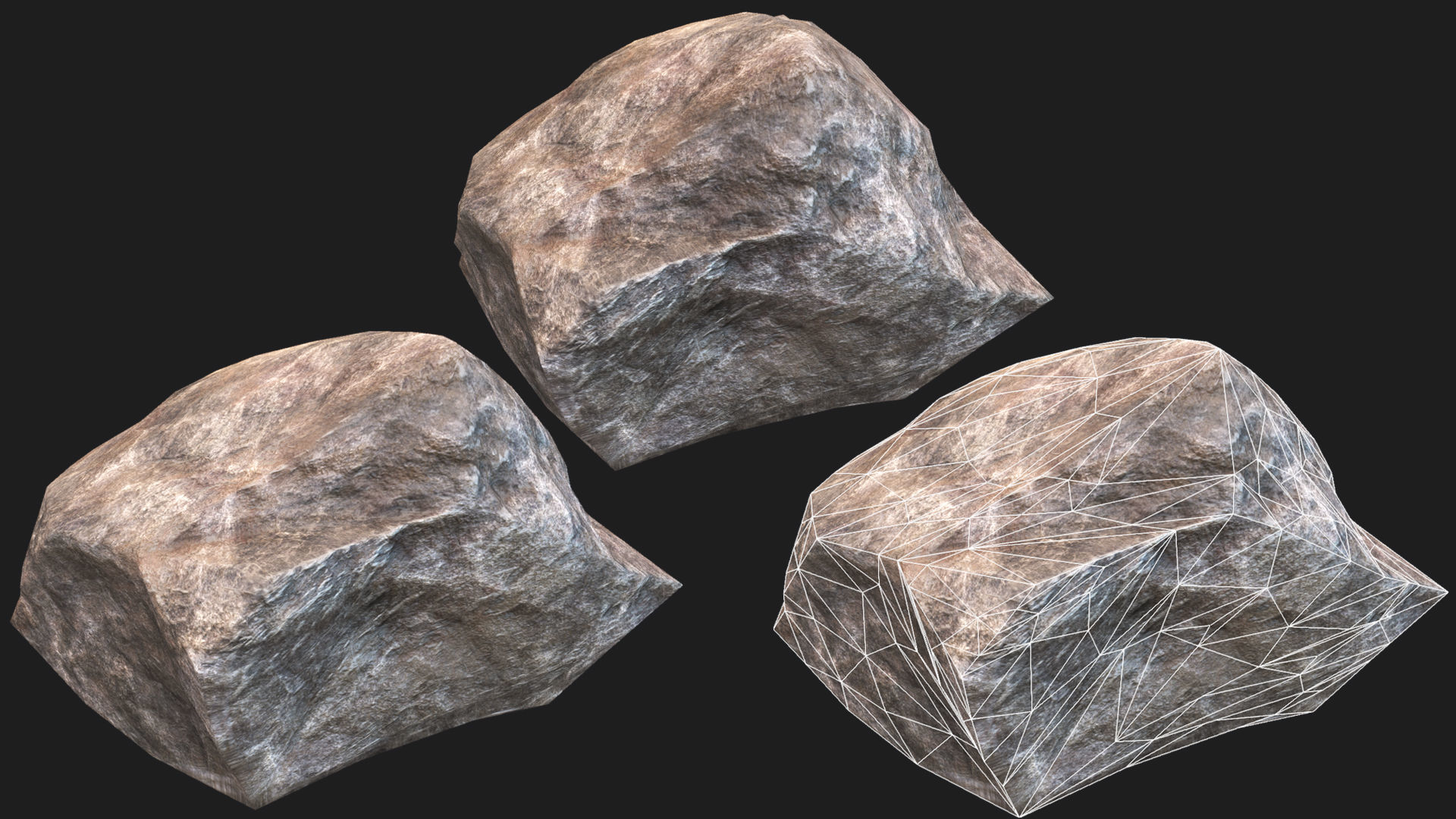 Rock Pack 01 PBR  Low-poly 3D model_5