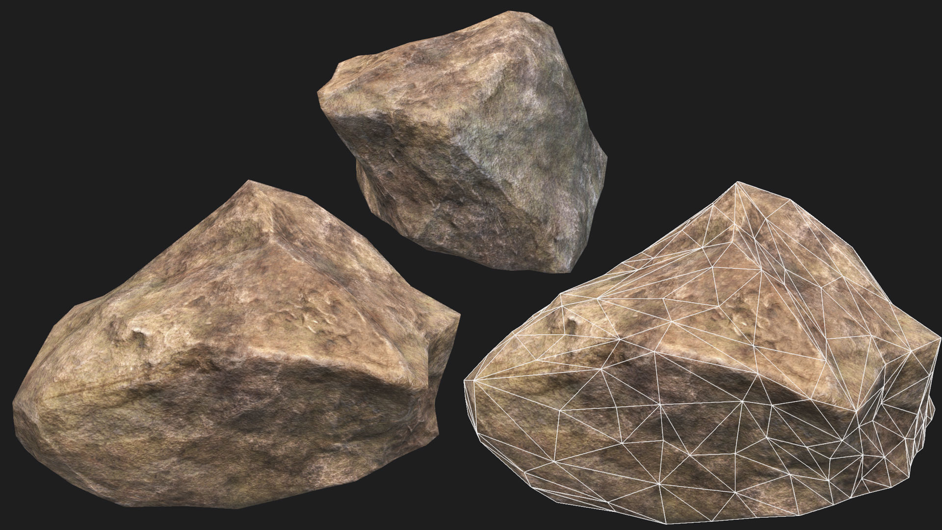 Rock Pack 01 PBR  Low-poly 3D model_2
