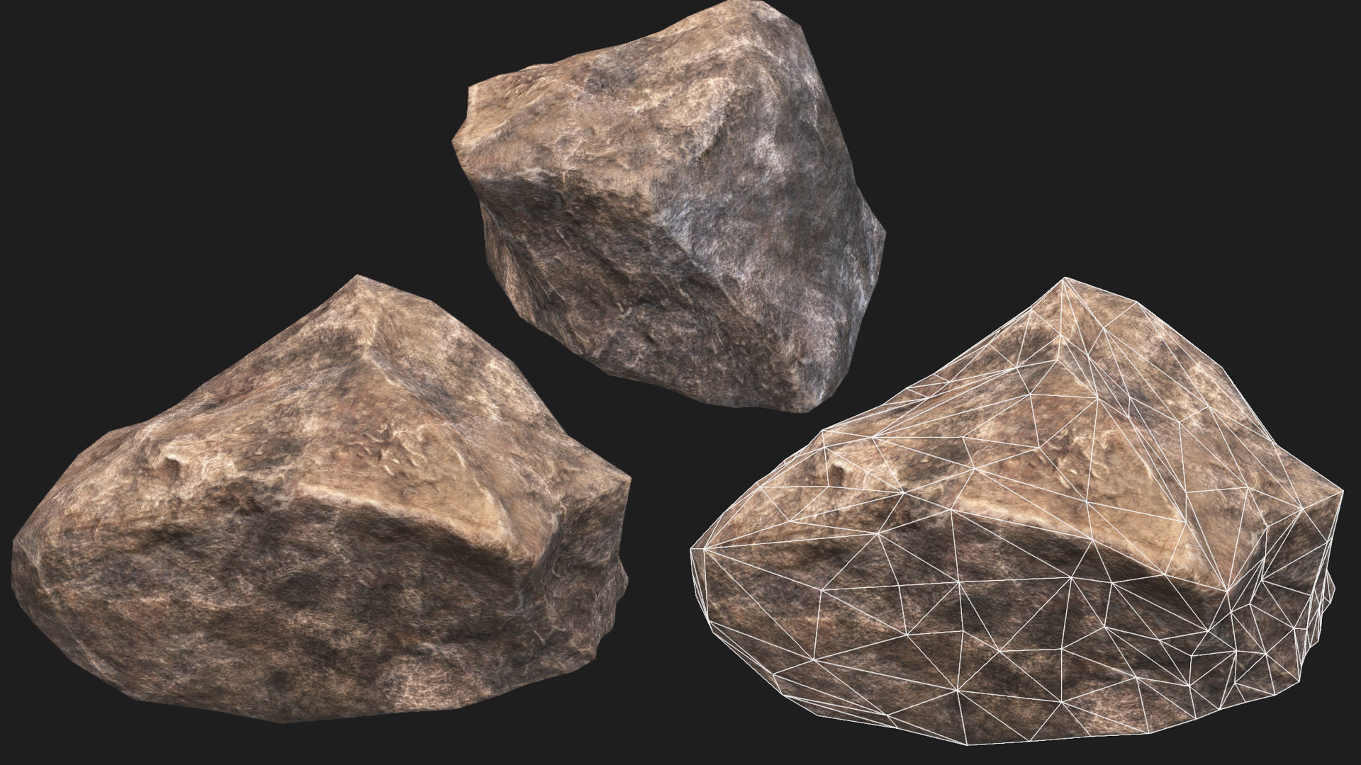 Rock Pack 01 PBR  Low-poly 3D model_1
