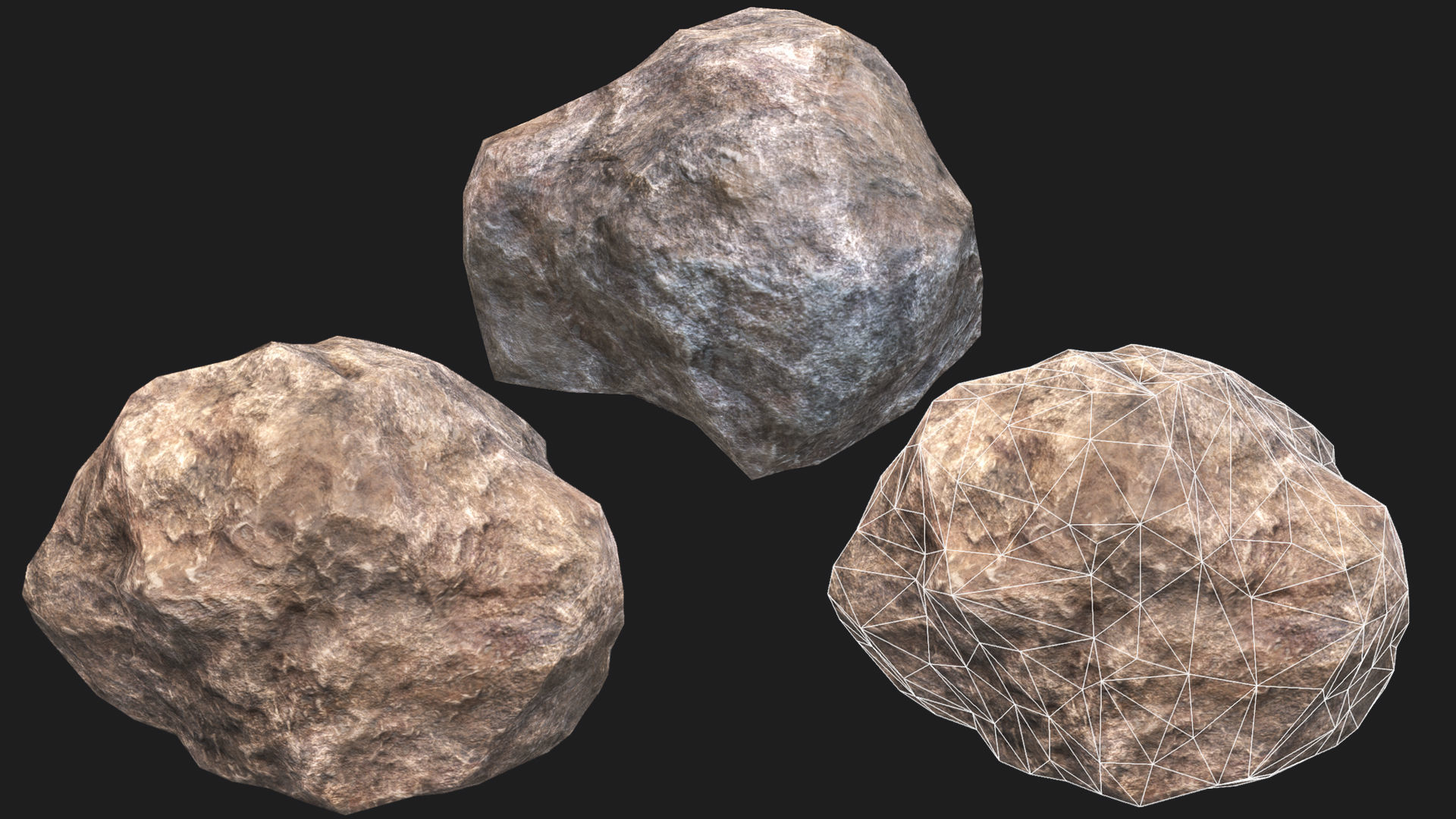 Rock Pack 01 PBR  Low-poly 3D model_9