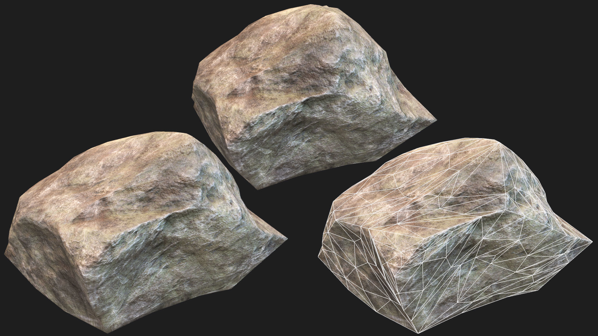 Rock Pack 01 PBR  Low-poly 3D model_6