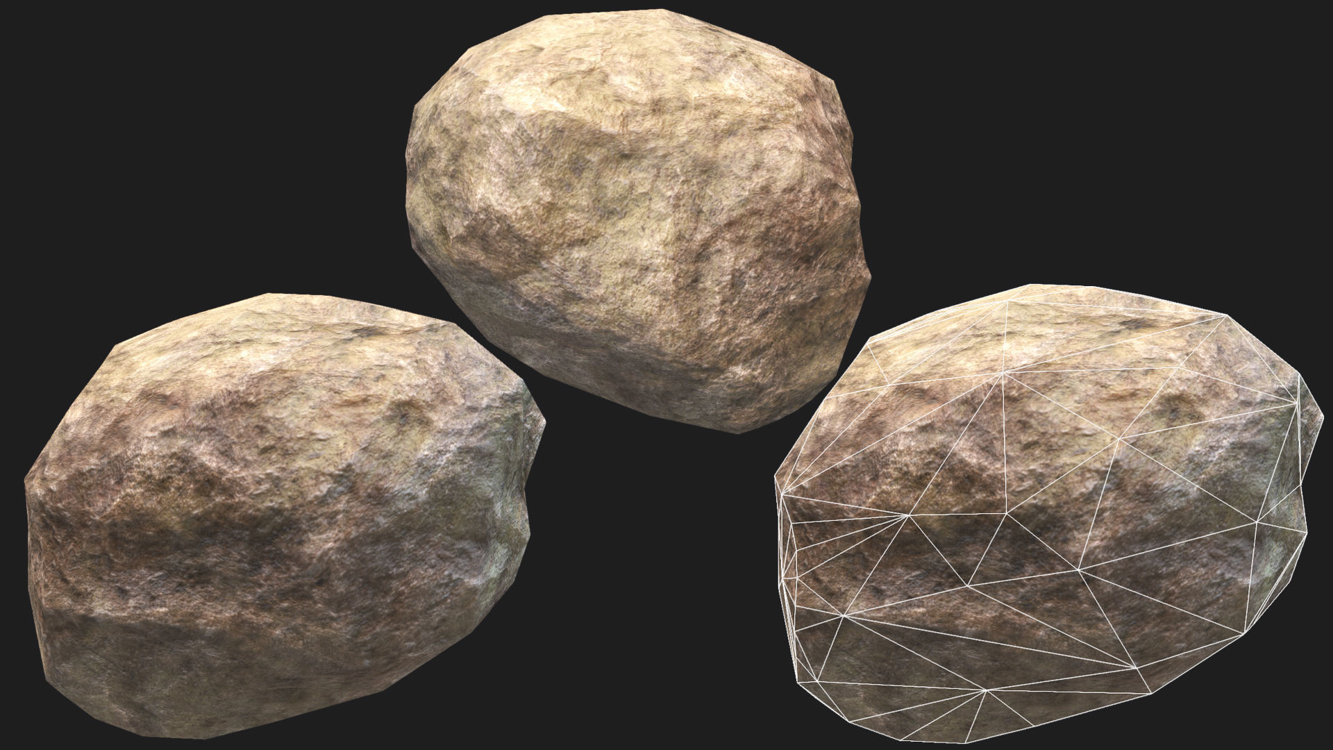Rock Pack 01 PBR  Low-poly 3D model_10