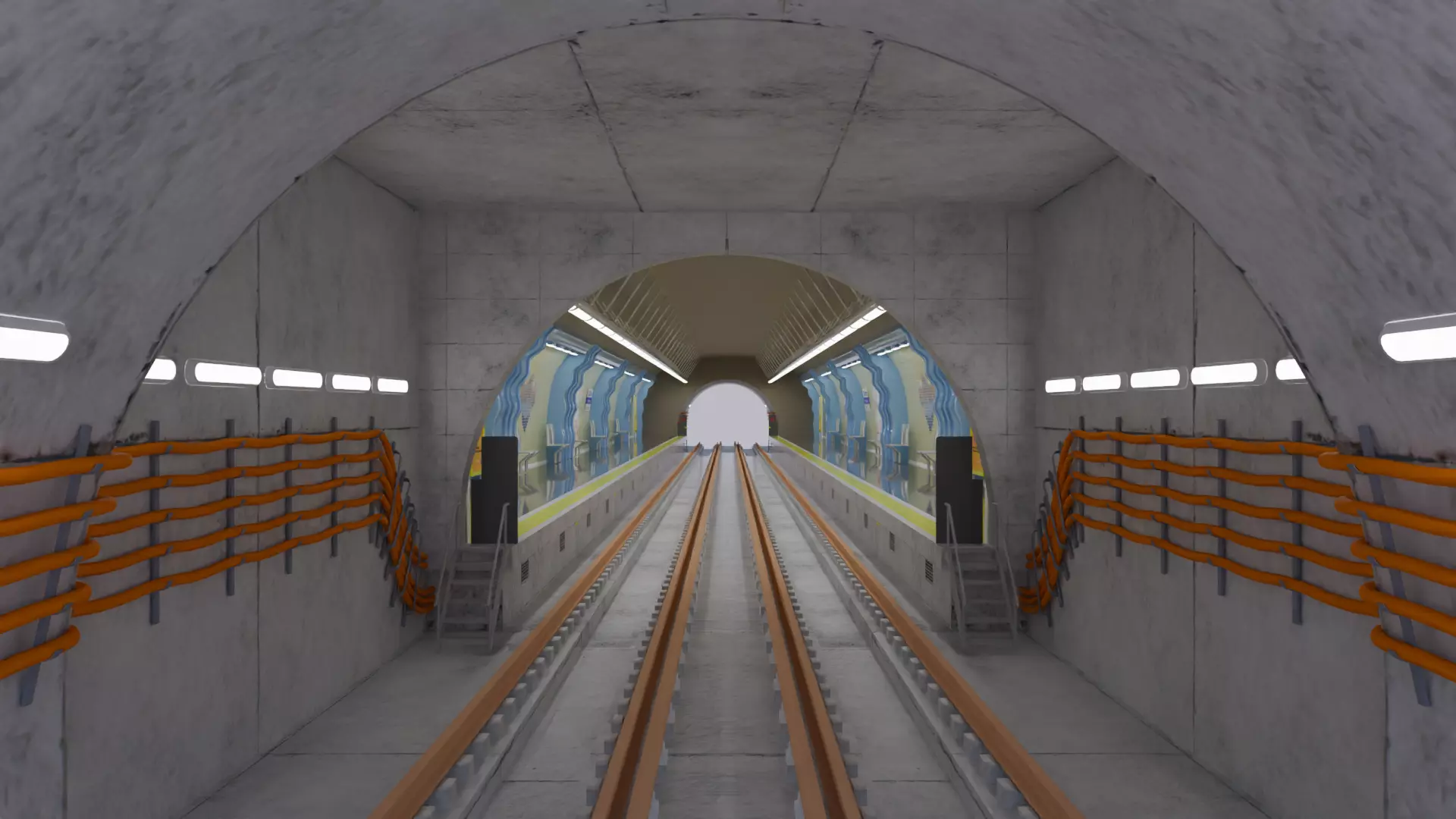 Metro station Paris 3D model_4