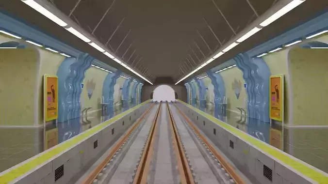 Metro station Paris 3D model