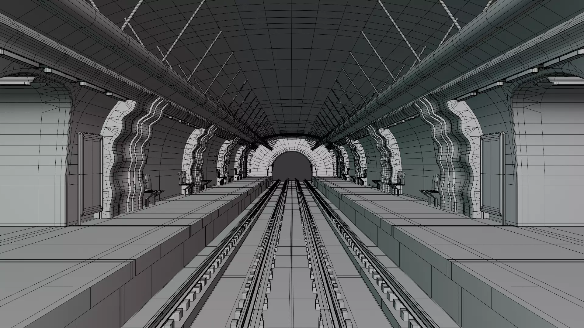 Metro station Paris 3D model_1