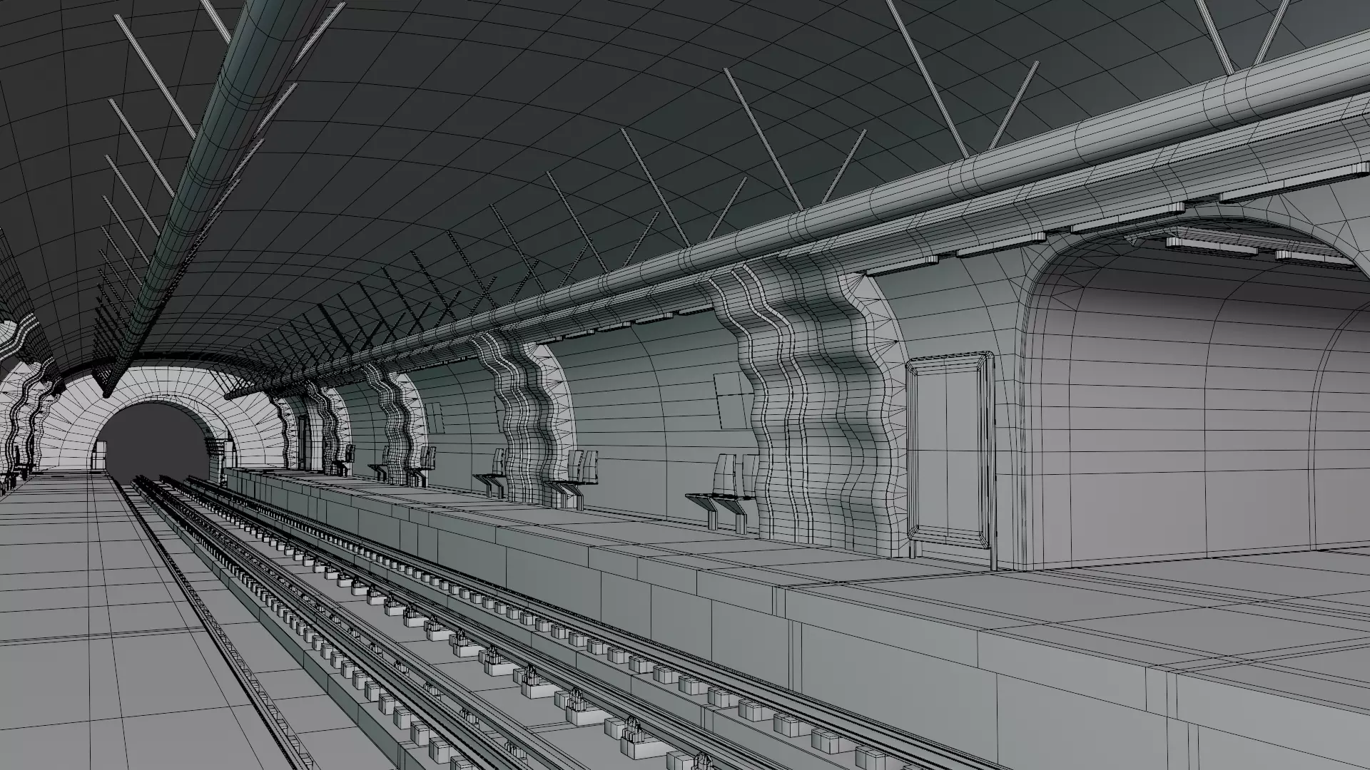 Metro station Paris 3D model_3
