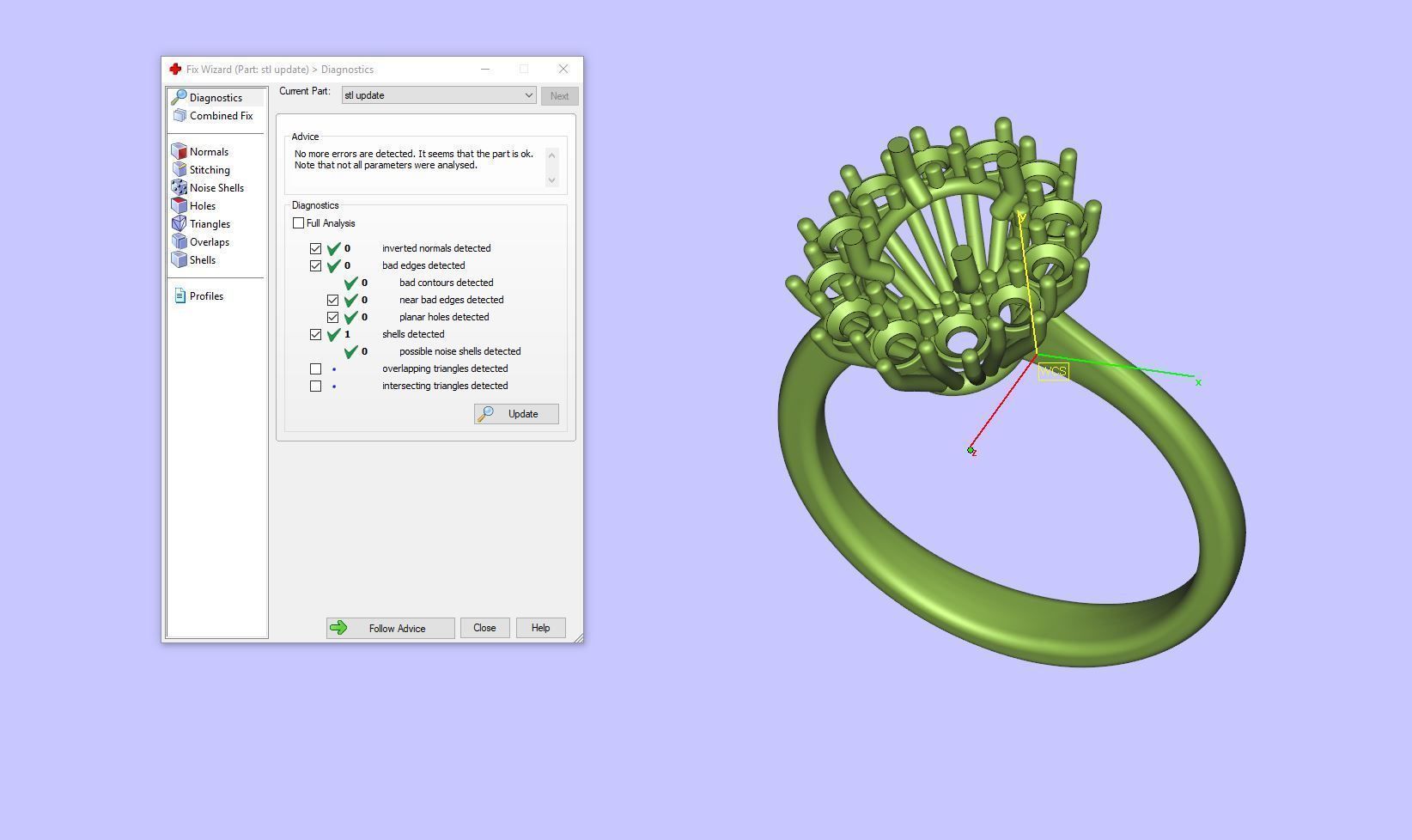 Emerald Oval and Diamond  Ring 3D print model_5