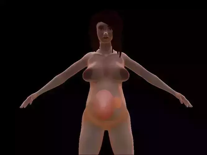 Pregnant high and low poly Low-poly 3D model