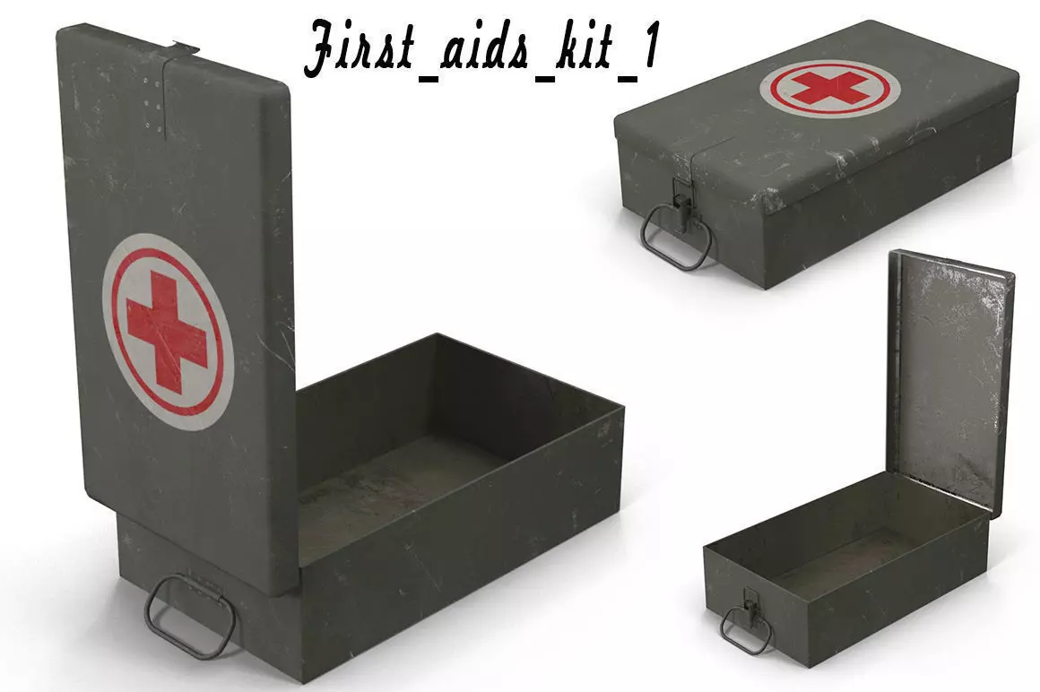 First aids kit 1 Low-poly 3D model_0