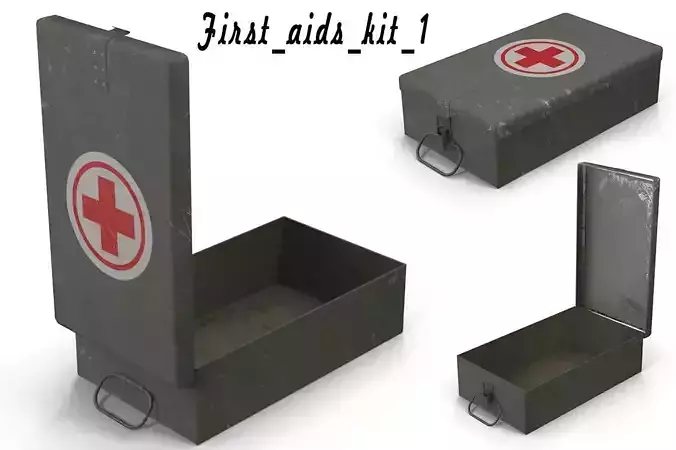 First aids kit 1 Low-poly 3D model