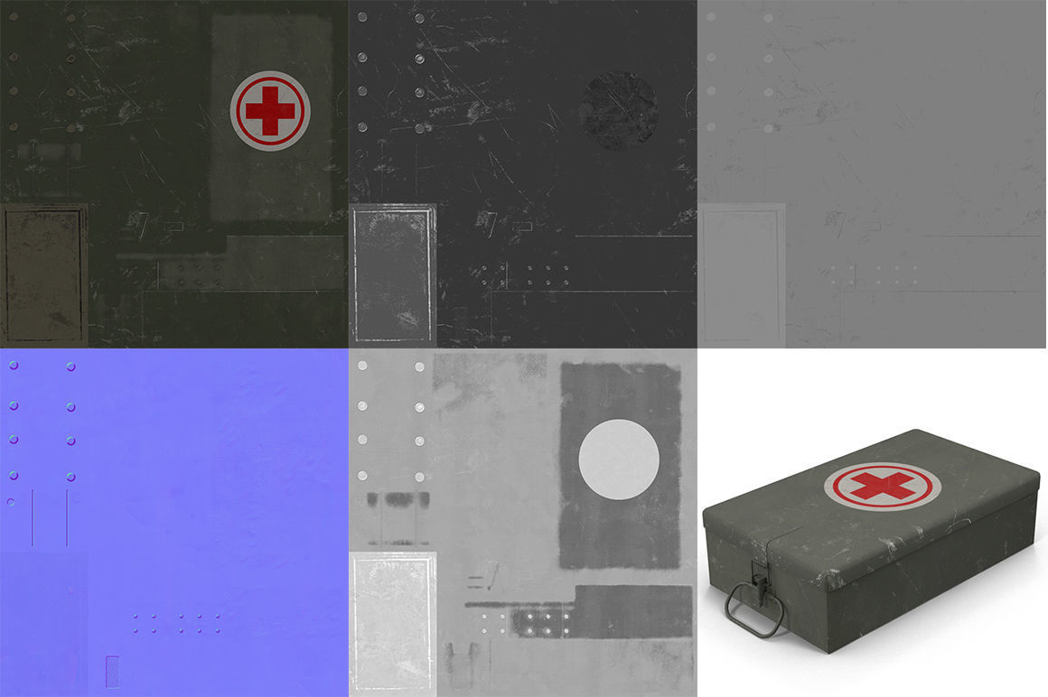 First aids kit 1 Low-poly 3D model_10