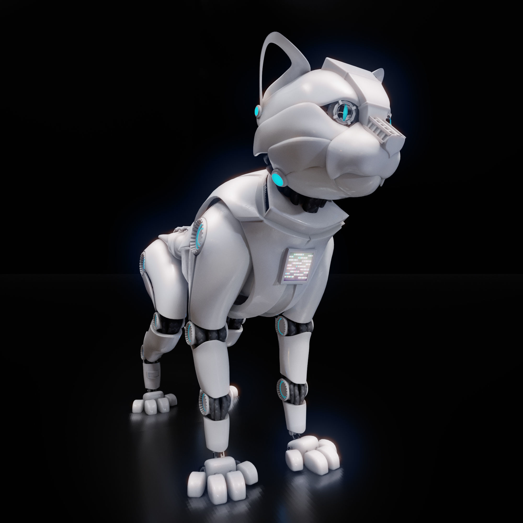 Robocat robot cat 3D model_2