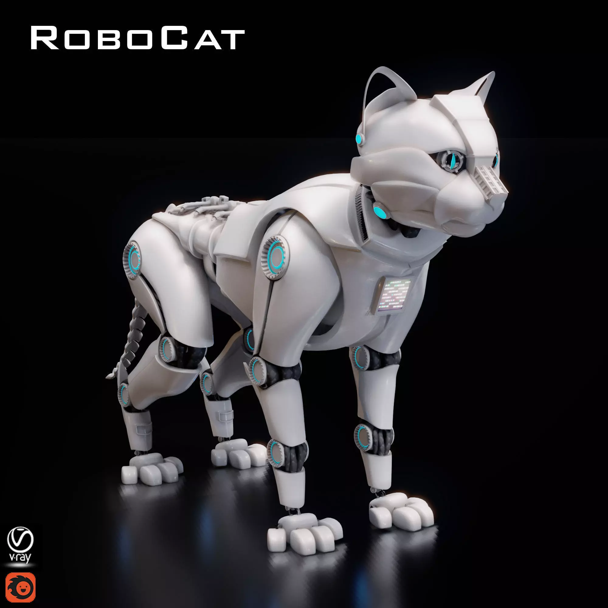 Robocat robot cat 3D model_0