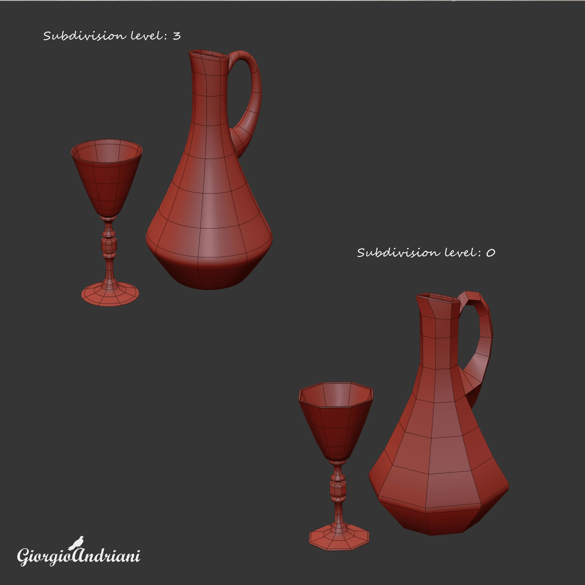 Set 6053 stk glass Low-poly 3D model_5