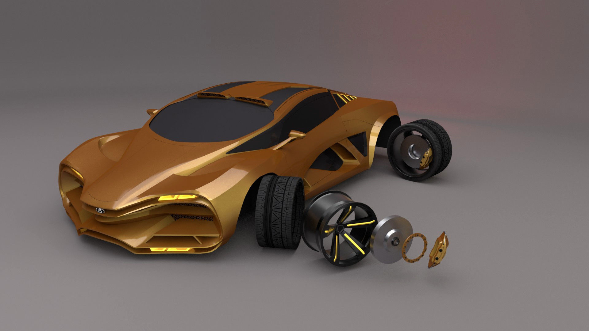 Lada Raven  Low-poly 3D model_2