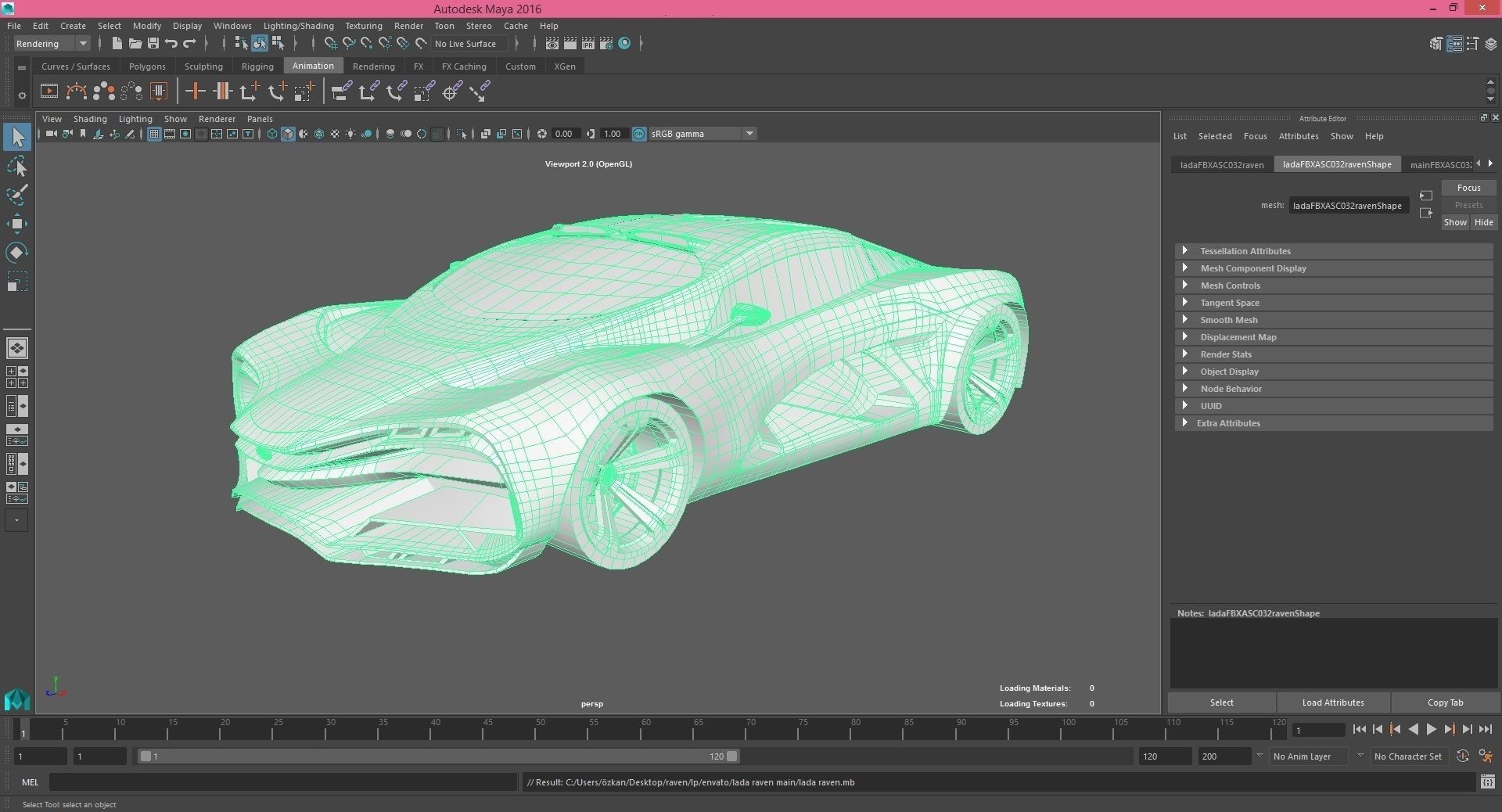 Lada Raven  Low-poly 3D model_6