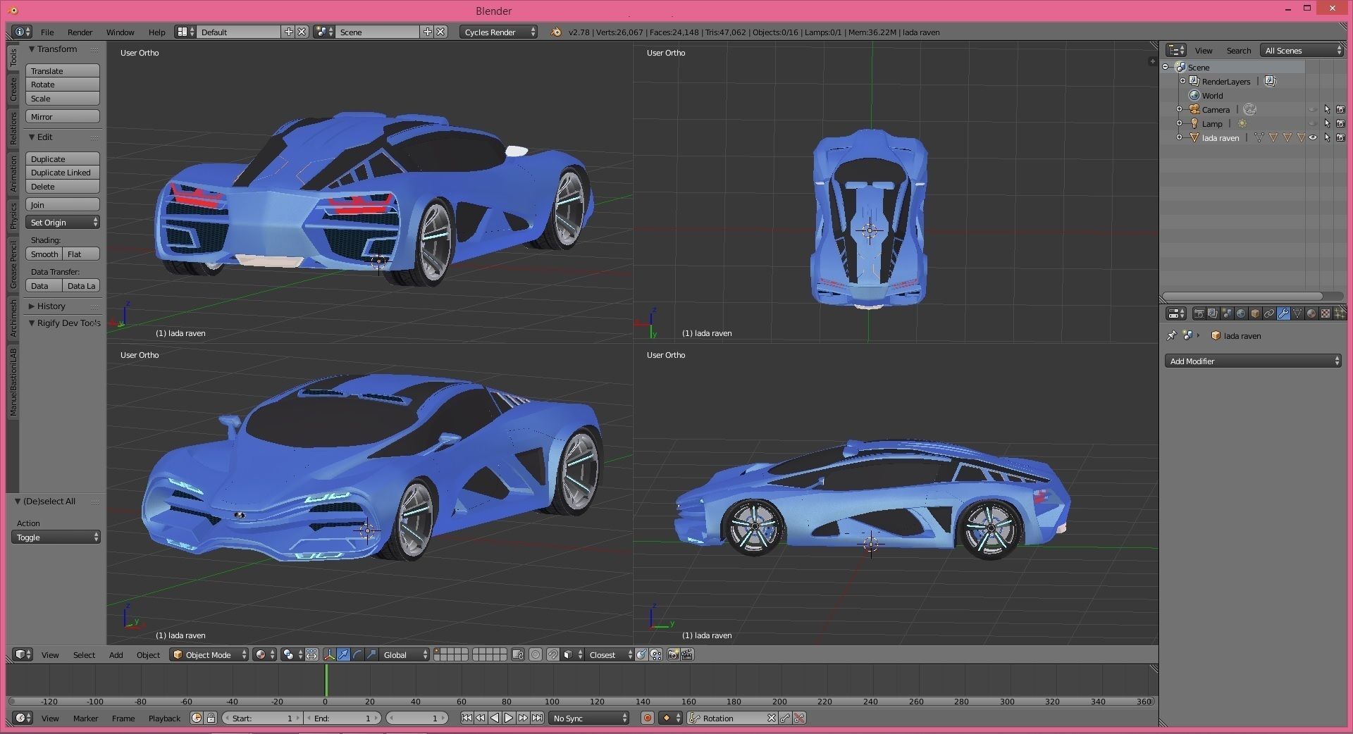 Lada Raven  Low-poly 3D model_4