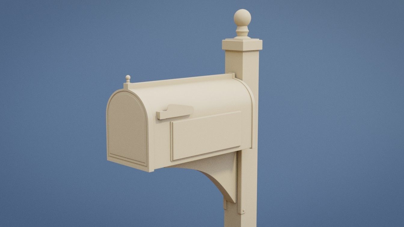 Exclusive Mailbox game-ready asset Free low-poly 3D model_12