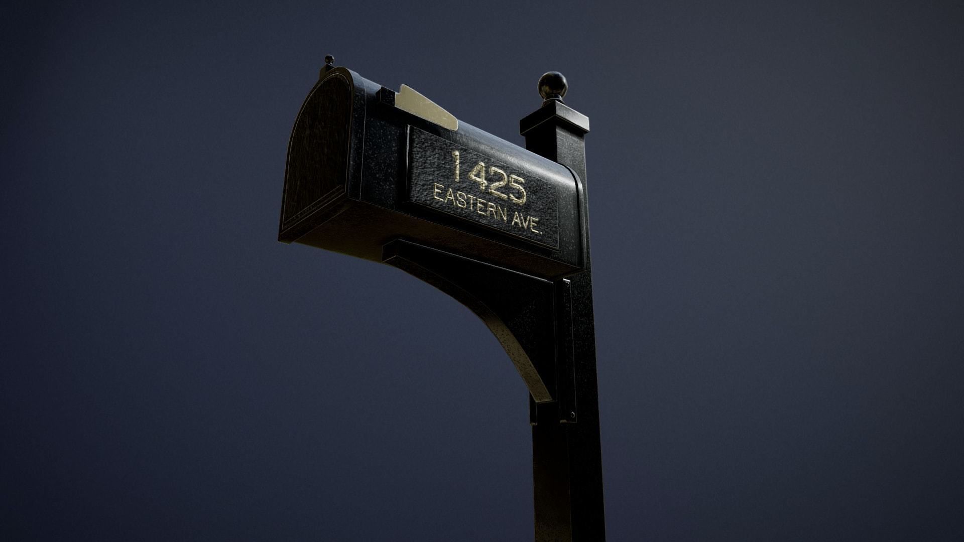 Exclusive Mailbox game-ready asset Free low-poly 3D model_1