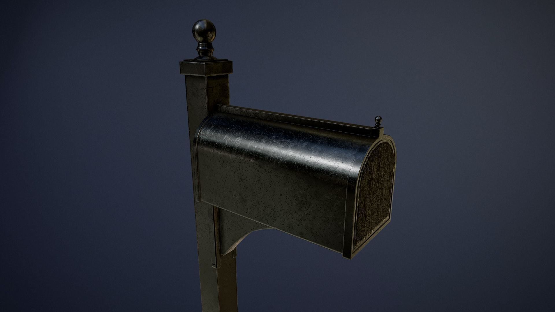 Exclusive Mailbox game-ready asset Free low-poly 3D model_2