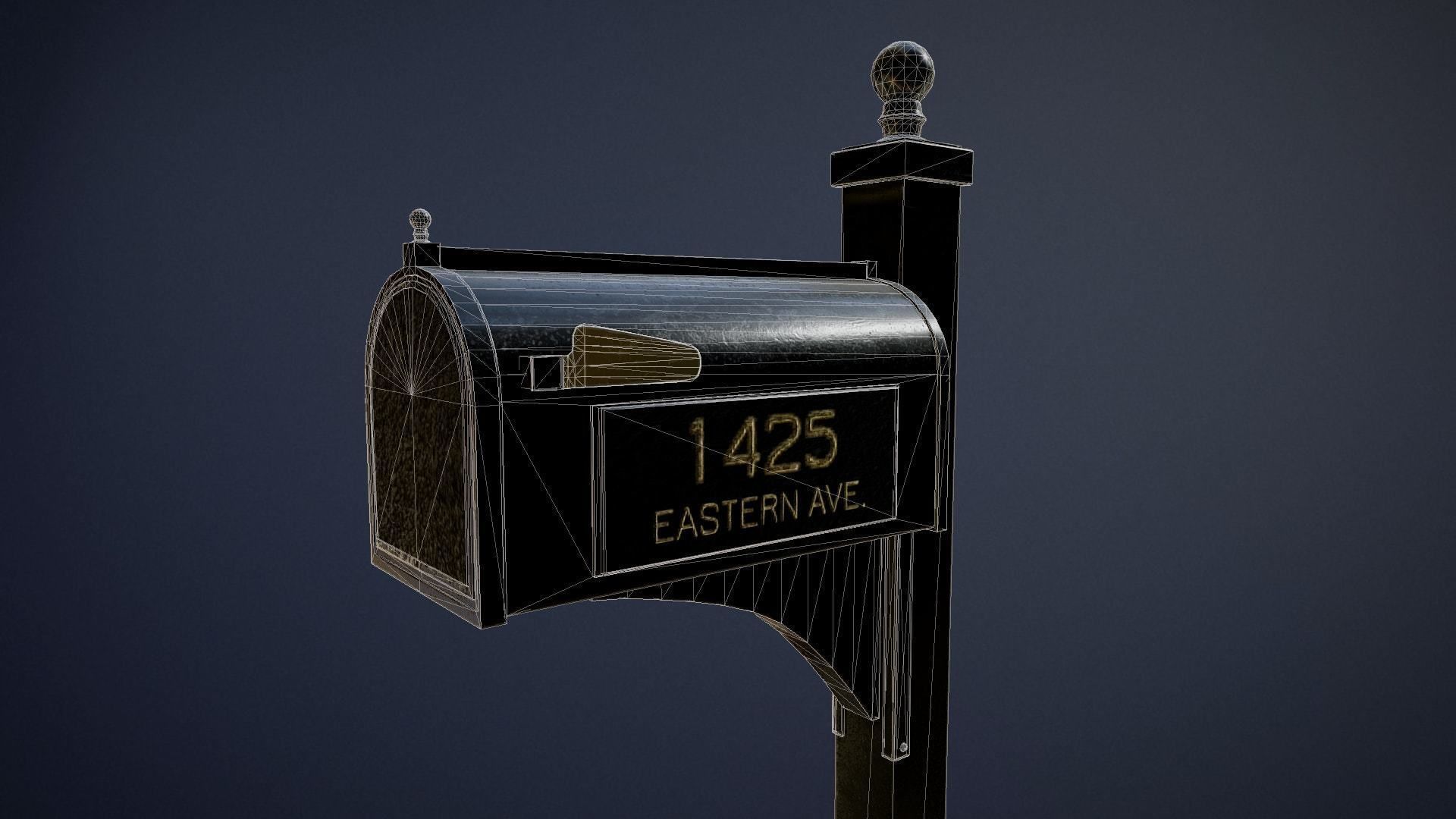Exclusive Mailbox game-ready asset Free low-poly 3D model_11
