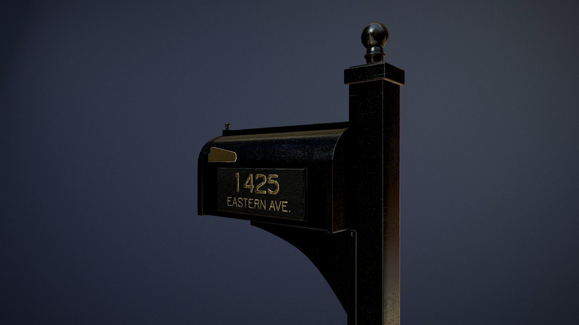 Exclusive Mailbox game-ready asset Free low-poly 3D model_7