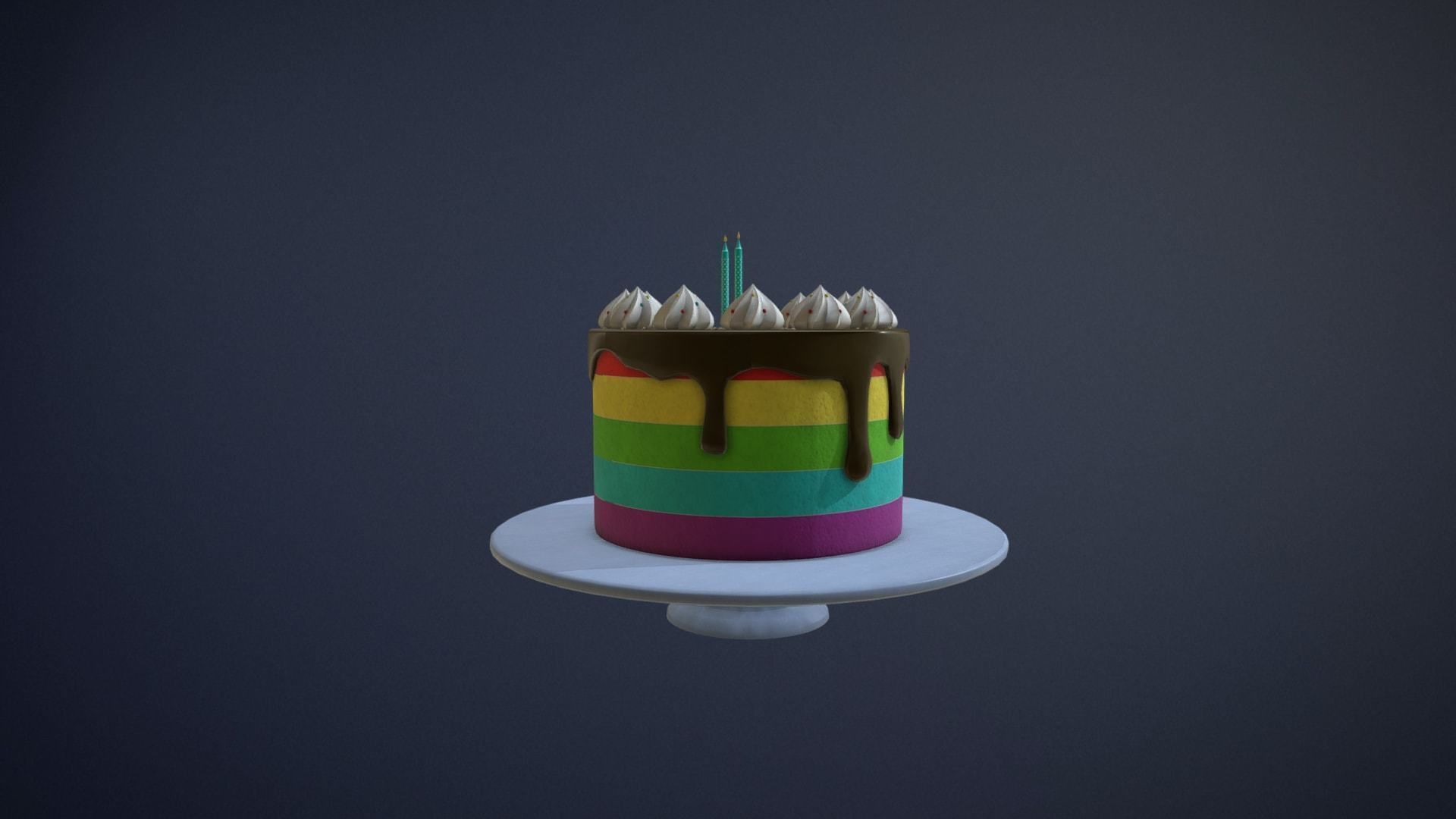 Birthday Cake game-ready asset Free low-poly 3D model_2