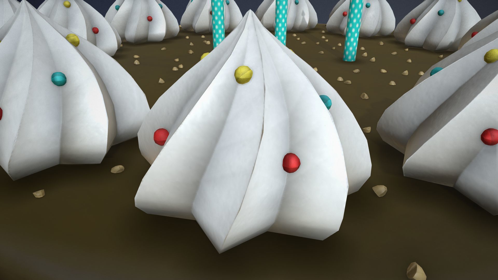 Birthday Cake game-ready asset Free low-poly 3D model_7