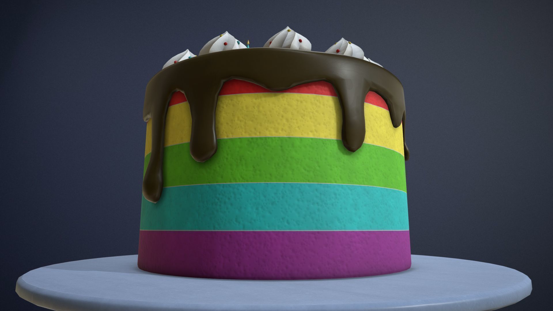 Birthday Cake game-ready asset Free low-poly 3D model_5