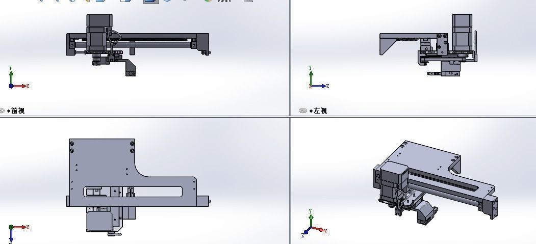Motor and cylinder dual drive mechanism device 3D model_2