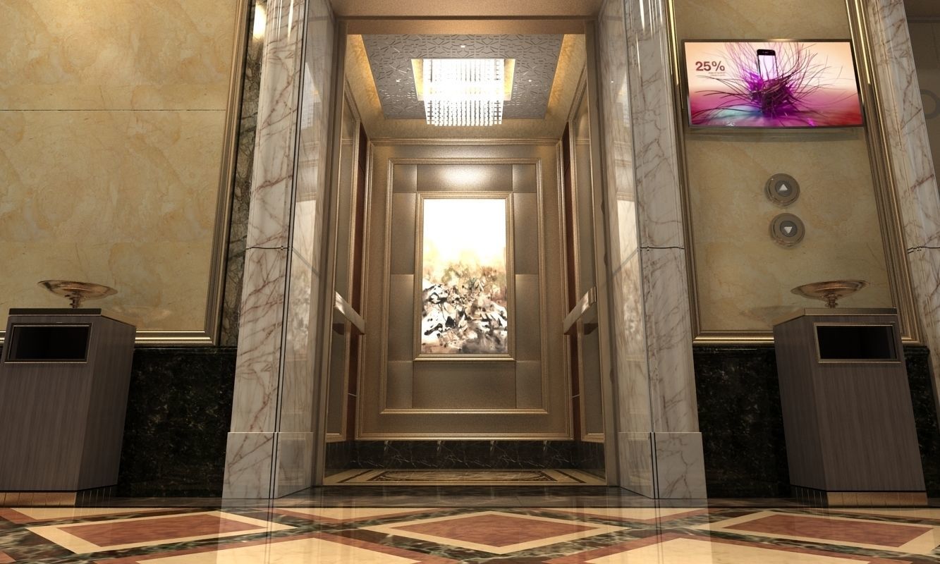 Elevator hall 3D model_1