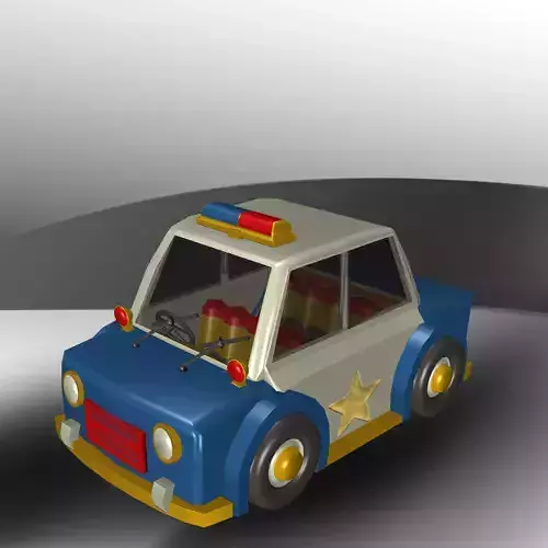 Low poly Game ready cars toy police car