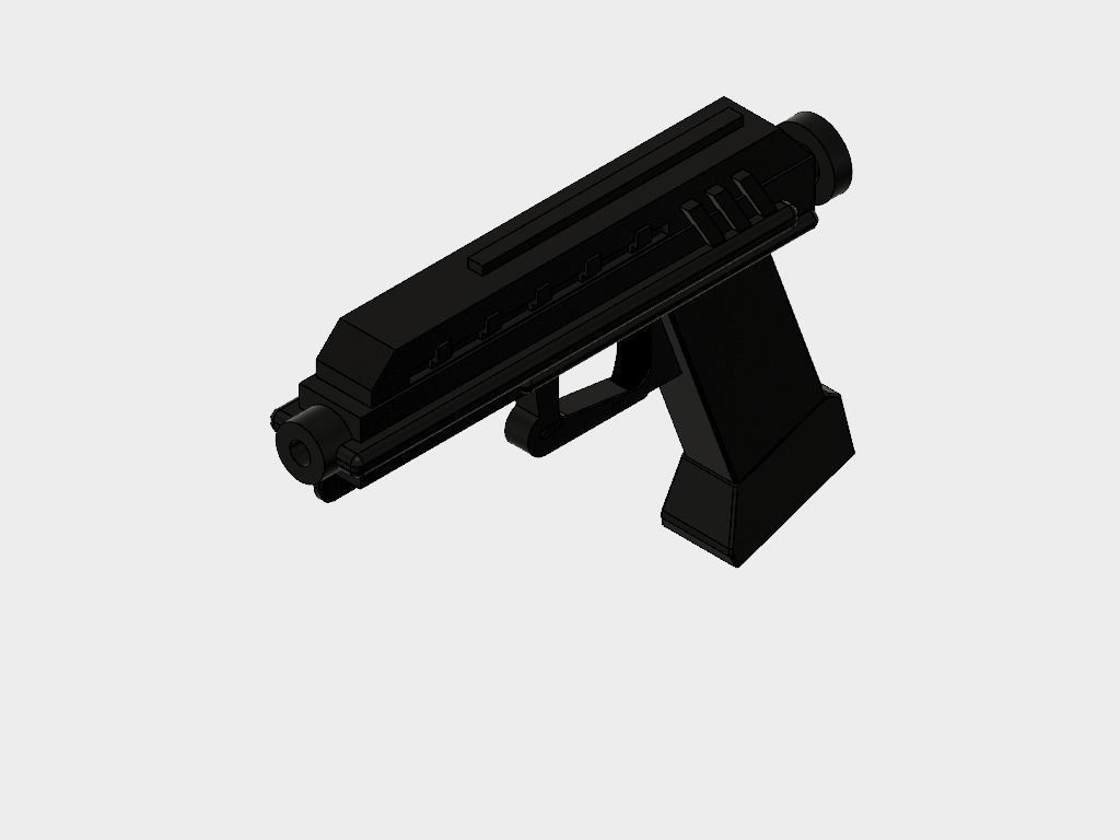 Realistic Star Wars DC-17s Pistol with Holster 3D print model_1