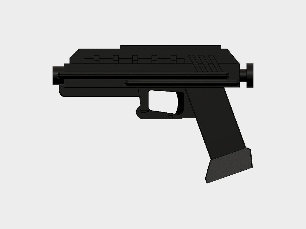 Realistic Star Wars DC-17s Pistol with Holster 3D print model_0