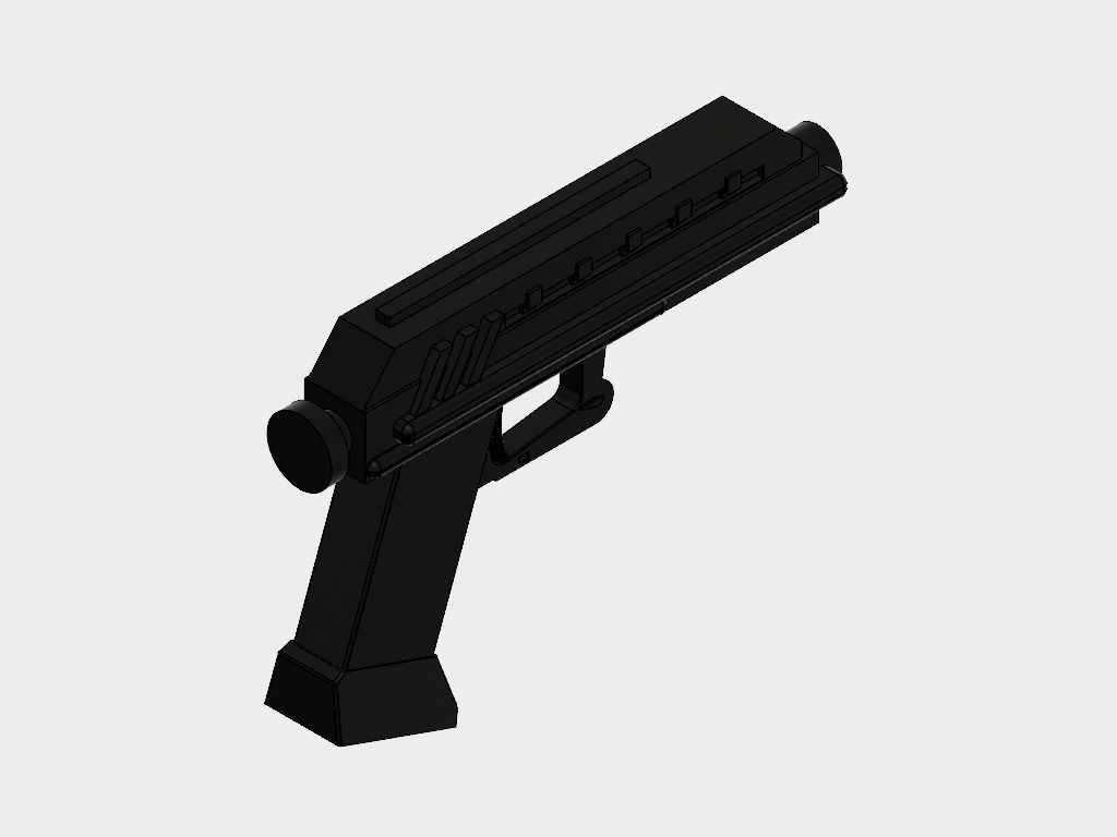 Realistic Star Wars DC-17s Pistol with Holster 3D print model_2