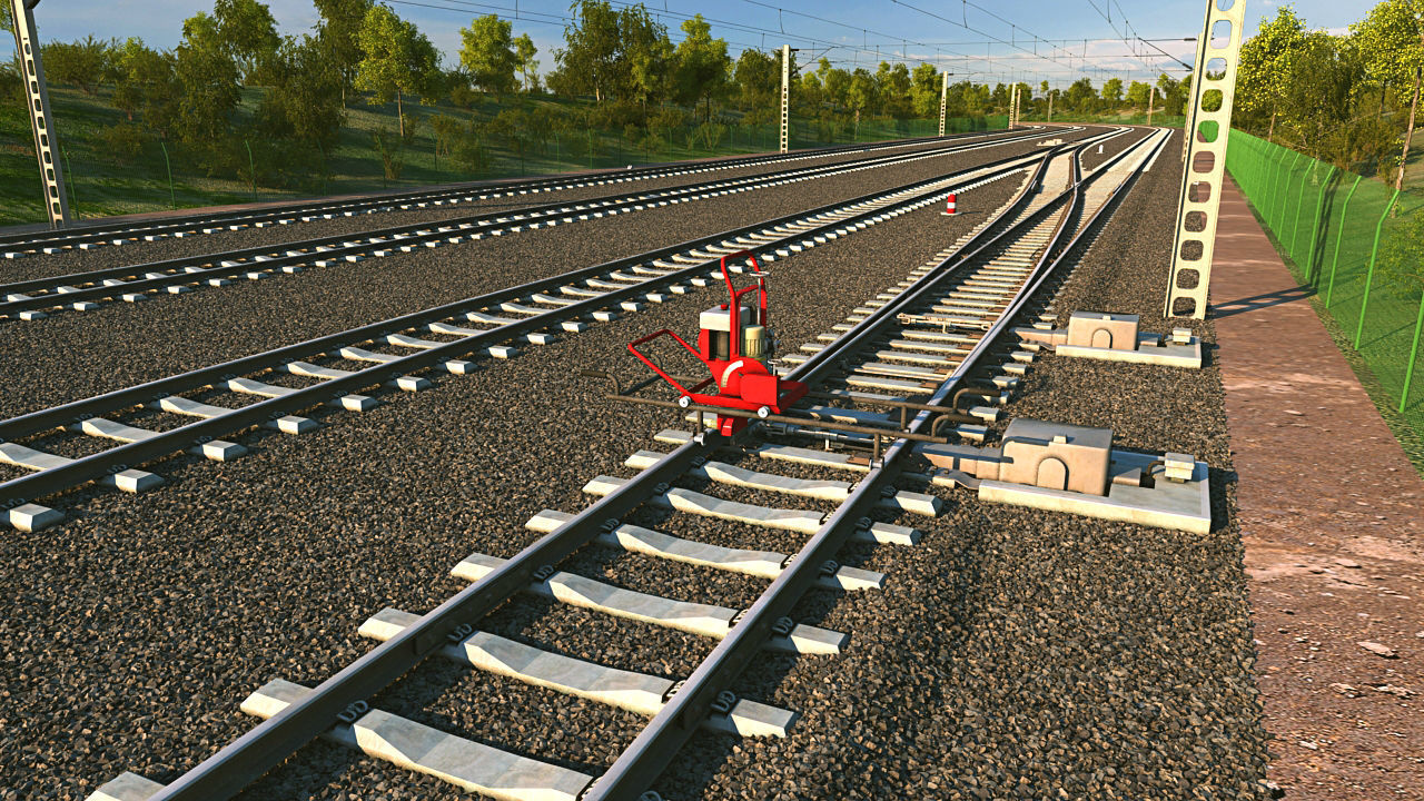 Railway train tracks 3D model_3